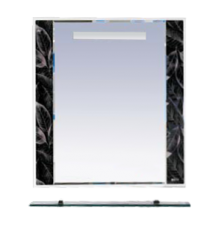 Зеркало Misty Боливия- 75 Зеркало белое с полочкой (черная ночь) Л-Бол03075-235