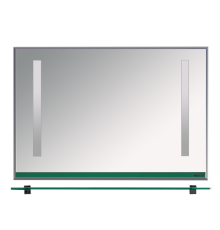 Зеркало Misty Джулия -120 Зеркало с полочкой 12 мм зеленое Л-Джу03120-0810