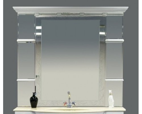 Зеркало Misty Мелиса - 130 с полочками белое Л-Мел03130-0118