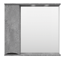 Зеркальный шкаф Misty Атлантик - 80 левый (серый камень) П-Атл-4080-050Л