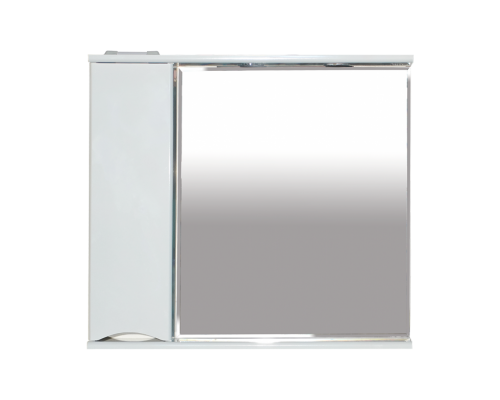 Зеркальный шкаф Misty Элвис - 85 Зеркало-шкаф лев. (свет)белая эмаль П-Элв-01085-011Л