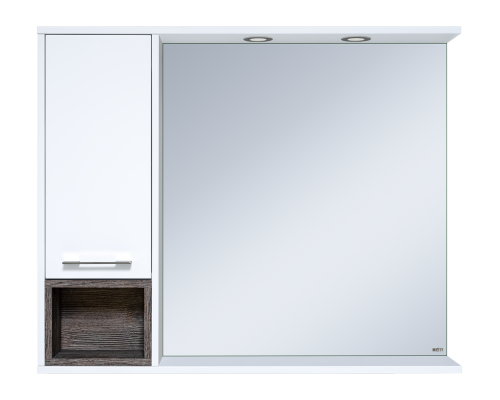 Зеркальный шкаф Misty Фетта - 100 с нишей белый левый П-Фет04100-011Л