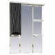 Зеркальный шкаф Misty Лорд - 75 зеркало-шкаф (свет) лев.(комб.бело-черн) П-Лрд04075-232СвЛ