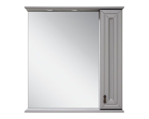 Зеркальный шкаф Misty Лувр - 75 правый (серый) П-Лвр03075-1504П