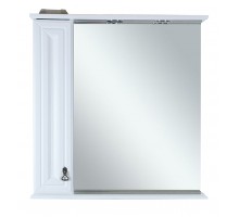 Зеркальный шкаф Misty Лувр - 85 Зеркало с 1-м шкафчиком, лев.,белое П-Лвр03085-012Л