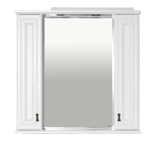 Зеркальный шкаф Misty Лувр - 85 с 2-мя шкафчиками белый П-Лвр03085-0112Я