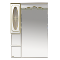 Зеркальный шкаф Misty Монако - 80 Зеркало - шкаф лев. белая патина/стекло Л-Мнк02080-013Л