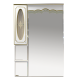 Зеркальный шкаф Misty Монако - 80 Зеркало - шкаф лев. белая патина/стекло Л-Мнк02080-013Л