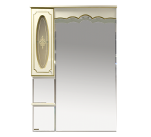 Зеркальный шкаф Misty Монако - 80 Зеркало - шкаф лев. бежевая патина/стекло Л-Мнк02080-033Л