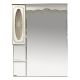 Зеркальный шкаф Misty Монако - 90 Зеркало - шкаф лев. белая патина/стекло Л-Мнк02090-013Л