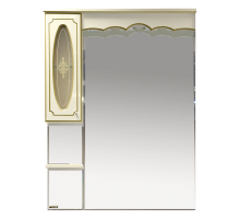 Зеркальный шкаф Misty Монако - 90 Зеркало - шкаф лев. бежевая патина/стекло Л-Мнк02090-033Л