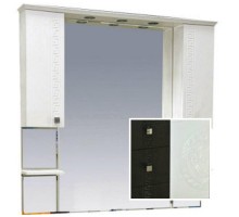 Зеркальный шкаф Misty Олимпия -120 Зеркало - шкаф комбинированное венге/белый П-Оли02120-252