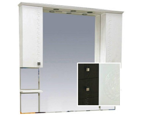 Зеркальный шкаф Misty Олимпия -120 Зеркало - шкаф комбинированное венге/белый П-Оли02120-252