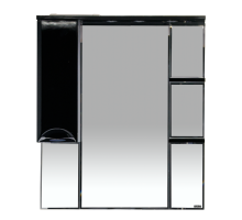 Зеркальный шкаф Misty Жасмин - 85 Зеркало - шкаф лев. (свет) черная ПЛЕНКА П-Жас02085-022СвЛ