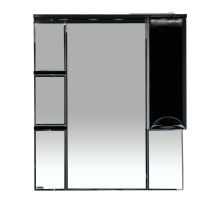Зеркальный шкаф Misty Жасмин - 85 Зеркало - шкаф прав. (свет) чёрная плёнка П-Жас02085-022СвП