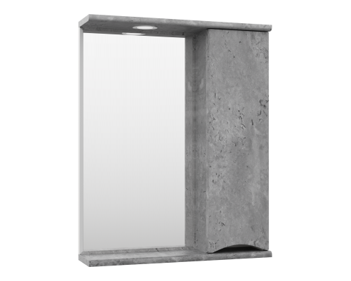 Зеркальный шкаф Misty Атлантик - 60 правый (серый камень) П-Атл-4060-050П