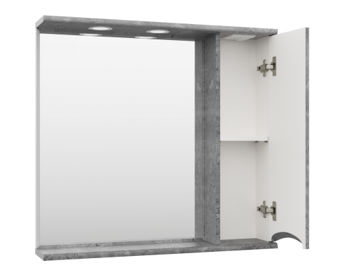 Зеркальный шкаф Misty Атлантик - 80 правый (серый камень) П-Атл-4080-050П