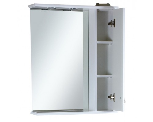 Зеркальный шкаф Misty Лувр - 60 со шкафчиком правое белое П-Лвр03060-012П