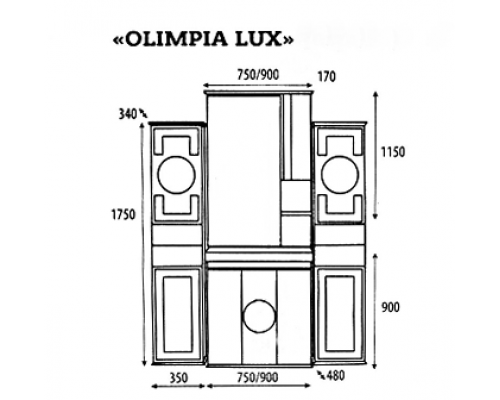 Зеркальный шкаф Misty Olimpia Lux 75 L Л-Олл04075-033СвЛ