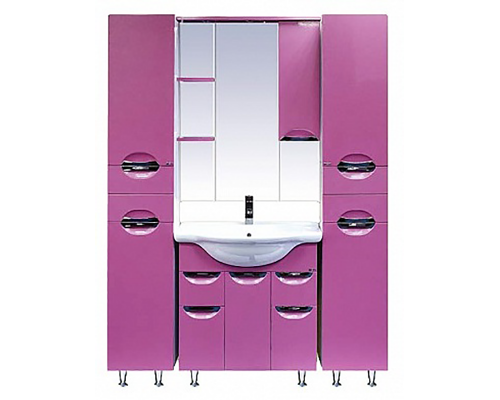 Зеркальный шкаф Misty Жасмин - 75 правый (свет) розовая плёнка П-Жас02075-122СвП