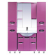 Зеркальный шкаф Misty Жасмин - 75 правый (свет) розовая плёнка П-Жас02075-122СвП