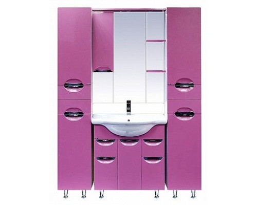 Зеркальный шкаф Misty Жасмин - 75 Зеркало - шкаф лев. (свет) розовая плёнка П-Жас02075-122СвЛ