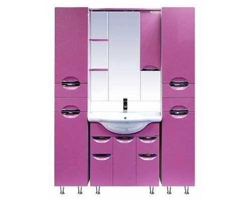 Зеркальный шкаф Misty Жасмин - 85 Зеркало - шкаф прав. (свет) розовая плёнка П-Жас02085-122СвП