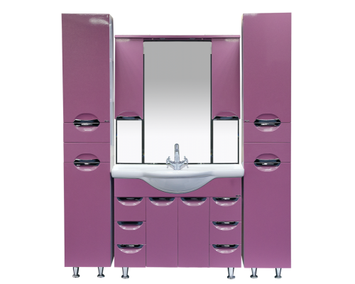 Зеркальный шкаф Misty Жасмин -105 Зеркало - шкаф(свет) розовая плёнка П-Жас02105-122Св