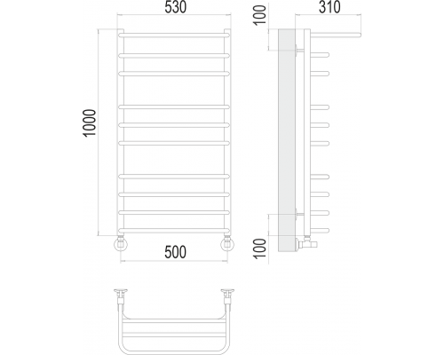 Полотенцесушитель Terminus Арктур П10 500х1000