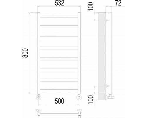 Полотенцесушитель Terminus Аврора П8 500х800