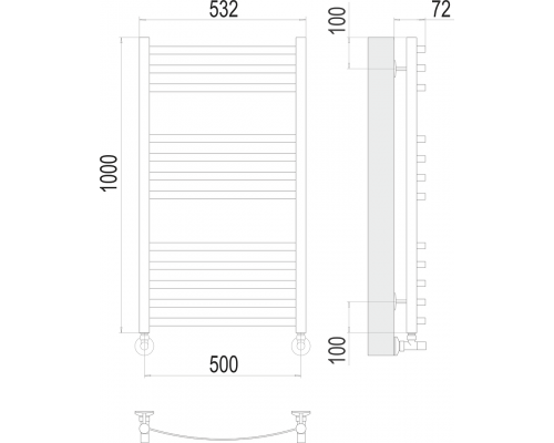 Полотенцесушитель Terminus Авиэль П12 500х1000