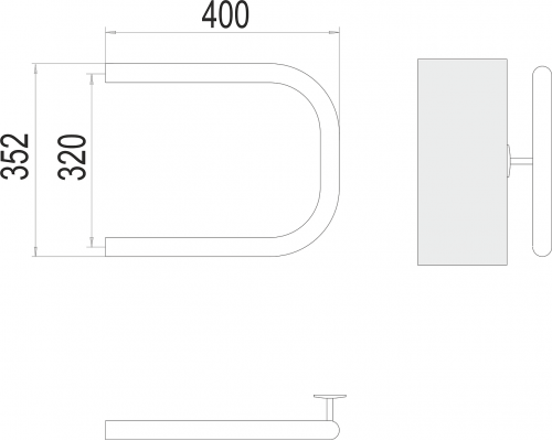 Полотенцесушитель Terminus П-образный 1" 320х400