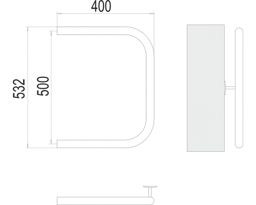 Полотенцесушитель Terminus П-образный 1" 500х400
