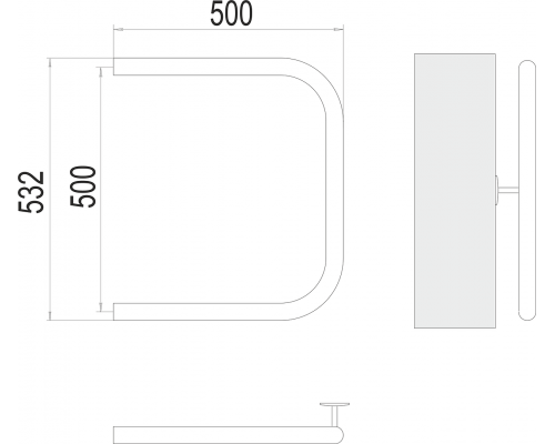 Полотенцесушитель Terminus П-образный 1" 500х500