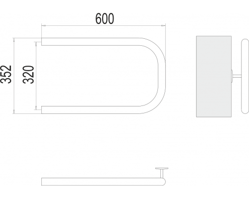 Полотенцесушитель Terminus П-образный 1" БШ 320х600