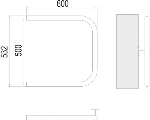 Полотенцесушитель Terminus П-образный 1" БШ 500х600