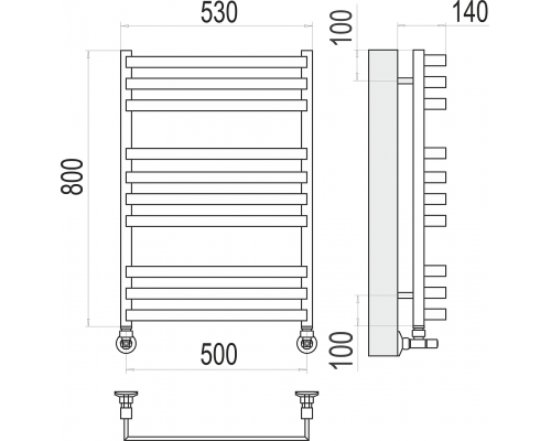 Полотенцесушитель Terminus Рид П10 500х800
