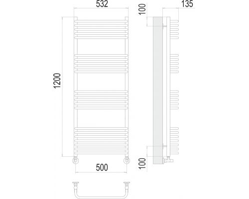 Полотенцесушитель Terminus Стандарт П22 500х1200