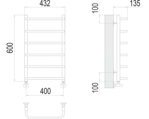 Полотенцесушитель Terminus Стандарт П6 400х600