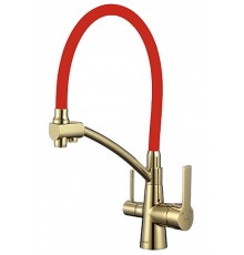 Смеситель для кухонной мойки Savol, под фильтр питьевой воды, цвет золото/красный, S-L1805B-03