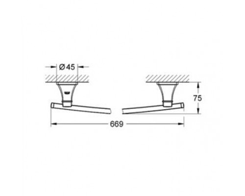 Полотенцедержатель Grohe Grandera 40629000, 66.9 см, хром