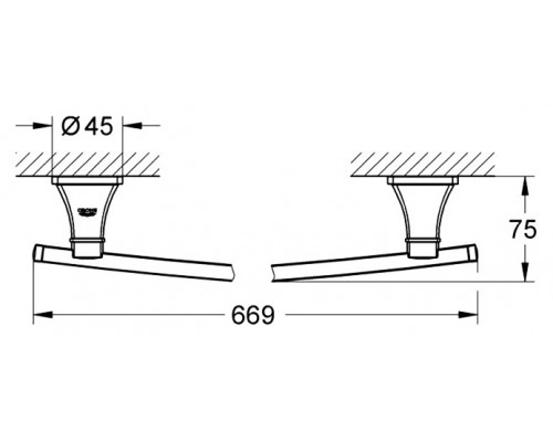 Полотенцедержатель Grohe Grandera 40629000, 66.9 см, хром