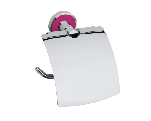 Держатель туалетной бумаги Bemeta Trend-i 104112018f 13.5 x 7 x 15.5 см с крышкой, хром/розовый