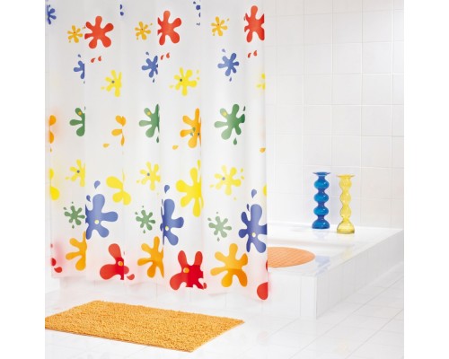 Штора для ванной комнаты Ridder Splash 180 x 200 см, белый/желтый, 33820
