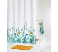 Штора для ванной комнаты Ridder Atlantis 180 x 200 см, белый/зеленый, 46930