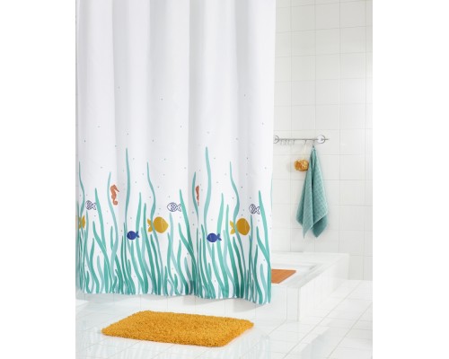 Штора для ванной комнаты Ridder Atlantis 180 x 200 см, белый/зеленый, 46930