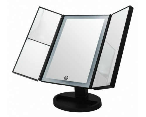 Зеркало косметическое Ridder Vivian M 1x/2x/5x увеличение, с подсветкой, сенсор USB, черный, О3110010