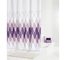 Штора для ванной комнаты Ridder Boho 180 x 200 см, белый/фиолетовый, 46940
