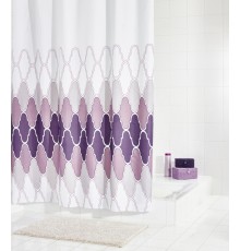 Штора для ванной комнаты Ridder Boho 180 x 200 см, белый/фиолетовый, 46940