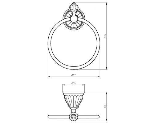 Полотенцедержатель кольцо Migliore Olivia ML.OLV-60.608, 23.5 см